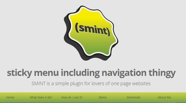 WebDesign Menu jQuery collant avec défilement lisse - Smint