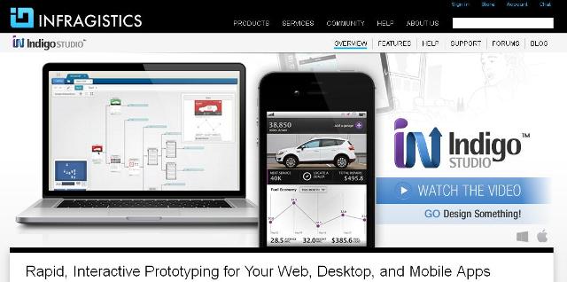 WebDesign Outil gratuit de prototypage interactif - Indigo studio