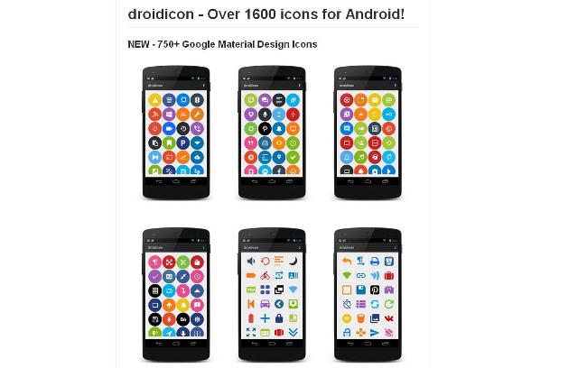 WebDesign Plus de 1 600 belles icônes pour Android - Droidicon