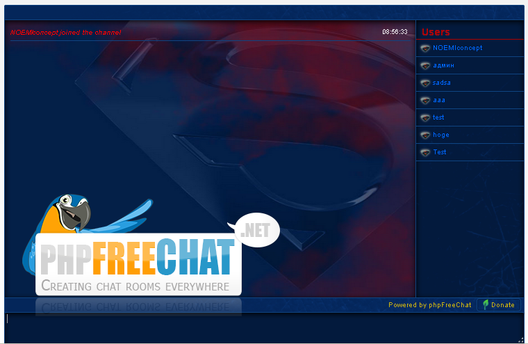 WebDesign Script PHP Open source de discussions en ligne - phpFreeChat