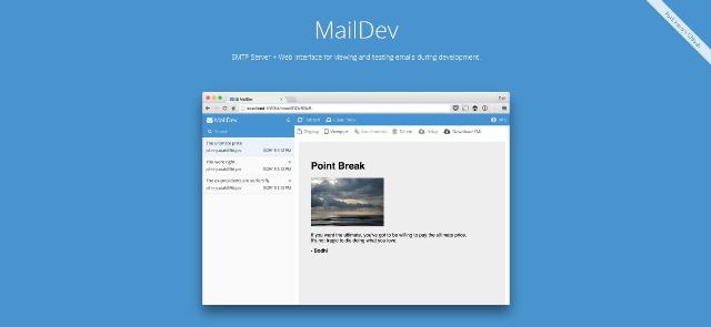 WebDesign Serveur SMTP  interface webmail codé en JavaScript - MailDev