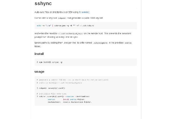 WebDesign Synchronisation automatique par un canal sécurisé - sshsync