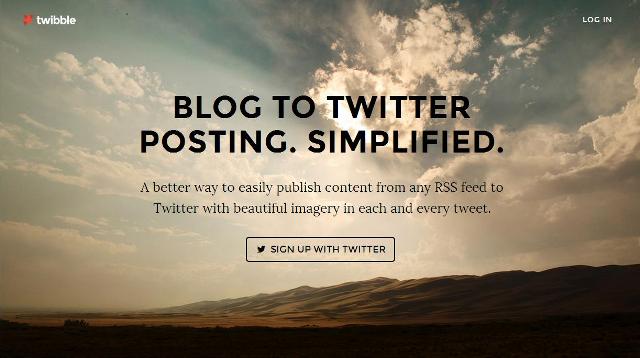 WebDesign Twitter du contenu RSS facilement avec de belles images - Twibble.io