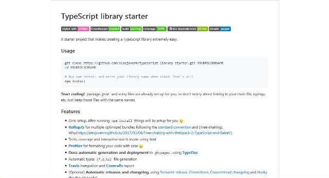 WebDesign Un Kit de démarrage sans aucune configuration pour vos projets JavaScript - typescript-library-starter