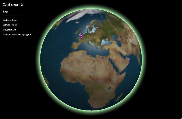 WebDesign Un affichage de la localisation de vos visiteurs en 3D - RealtimeUsersWebgl-Globe