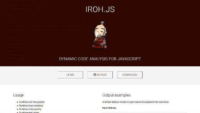 WebDesign Un analyseur de code dynamique JavaScript - Iroh.js