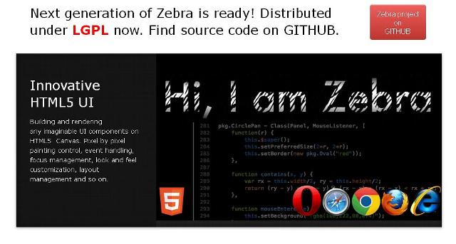 WebDesign Un bureau Javascript pour site web avec HTML5  - Zebra