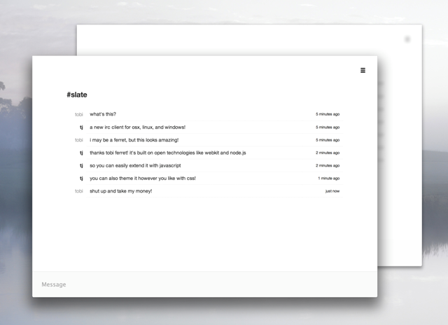 WebDesign Un client IRC moderne avec Node.js - Slate