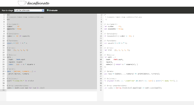 WebDesign Un convertiseur automatique pour transformer le CoffeeScript en JavaScript - decaffeinate
