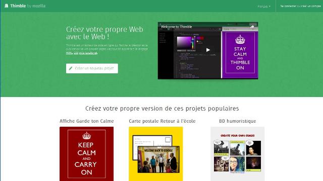 WebDesign Un editeur de code en ligne pour créer votre propre site web - Thimble