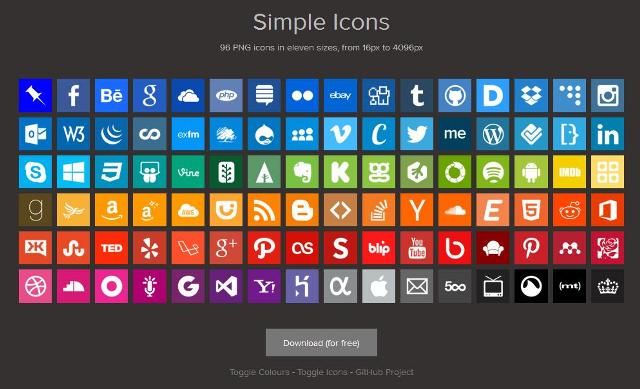 WebDesign Un ensemble complet dicônes sociales libres et gratuites sociales - Simple Icons