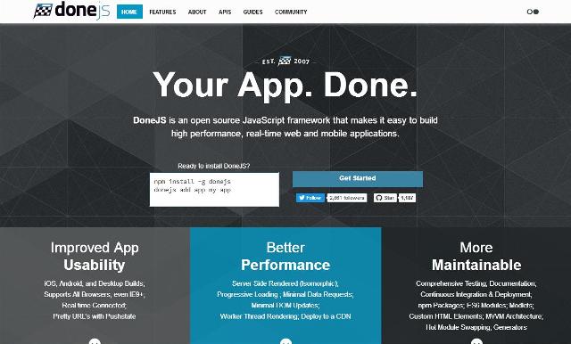 WebDesign Un environnement JavaScript pour créer une application rapide et temps réel - DoneJS
