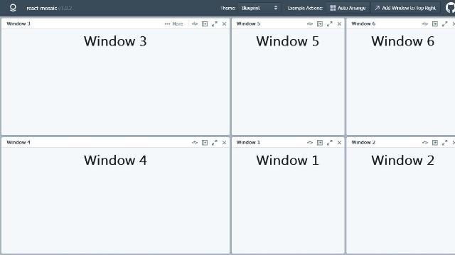 WebDesign Un gestionnaire de multi fenêtres JavaScript pour vos applications et sites web - react-mosaic