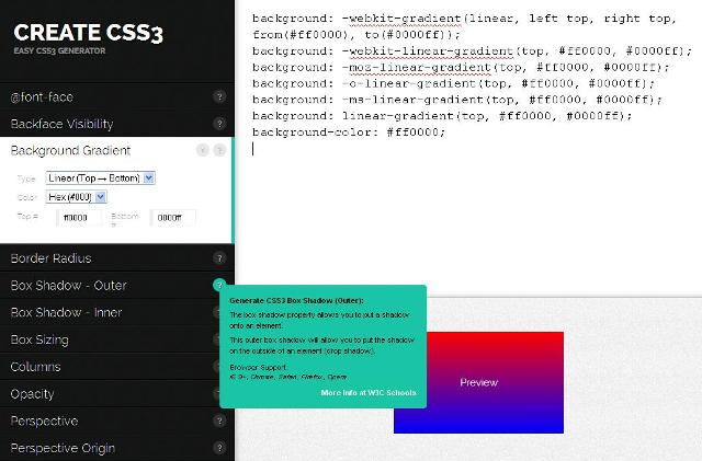 WebDesign Un générateur CSS3 en ligne - Create CSS3