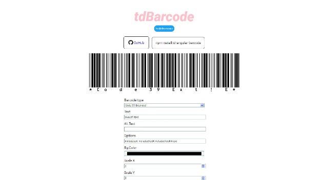 WebDesign Un générateur de codes barre codé en JavaScript - td-angular-barcode