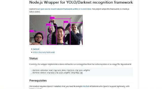 WebDesign Un module Node pour une analyse dimage par des réseaux neuronaux Darknet - Node-yolo