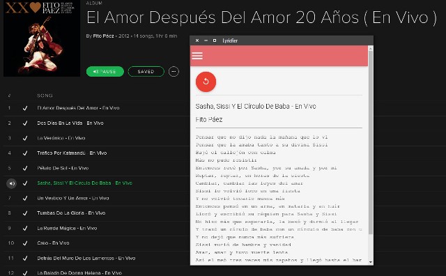 WebDesign Un moteur de recheche pour les paroles de chanson joué par Spotify - lyricfie