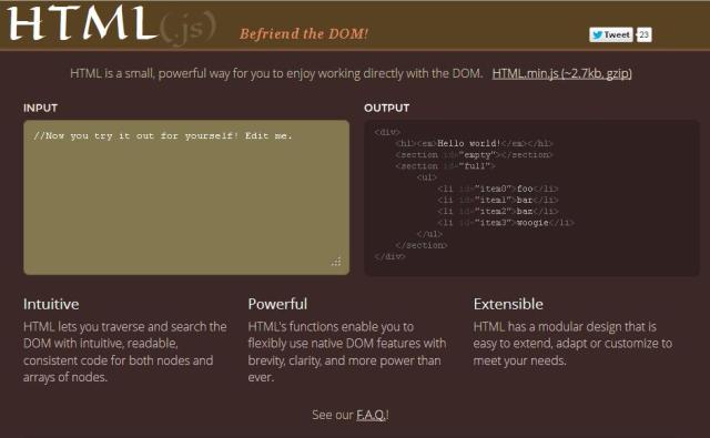 WebDesign Un moyen simple de travailler avec les DOM - HTML.js