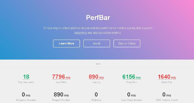 WebDesign Un moyen simple pour mesurer les performances de vos sites web - PerfBar