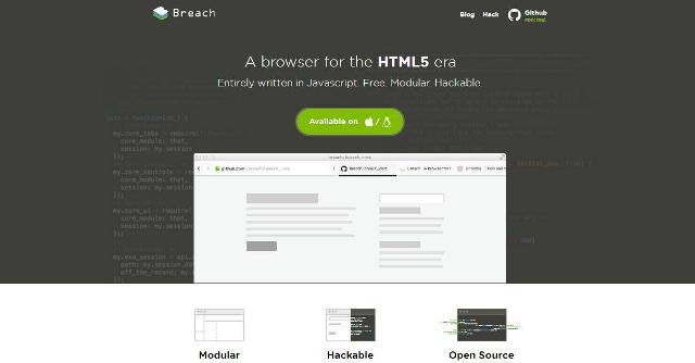 WebDesign Un navigateur JavaScript open source personnalisable - Breach