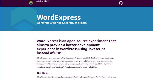 WebDesign Un nouveau CMS remplaçant le PHP par le JavaScript - WordExpress