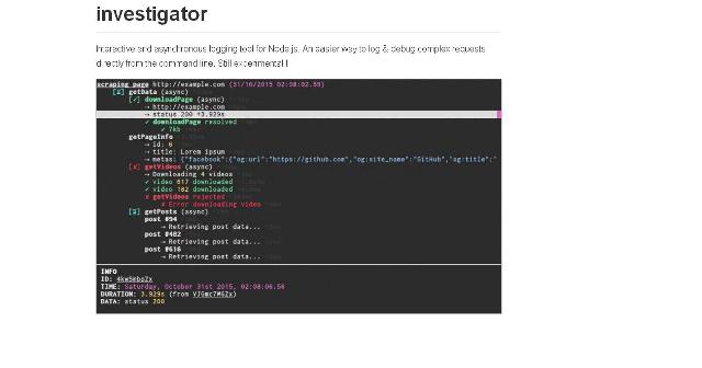 WebDesign Un outil JavaScript de débugage interactif et asynchrone - investigator