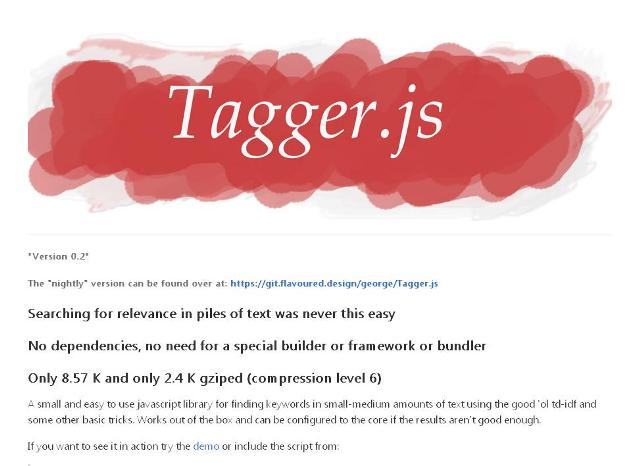 WebDesign Un outil JavaScript pour générer des mots clés à partir dun text - Tagger.js