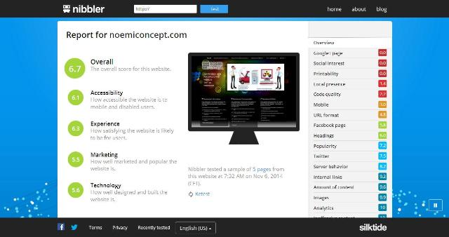 WebDesign Un outil gratuit pour les sites Web de test - Nibbler