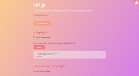 WebDesign Un plugin JavaScript pour mettre un texte en surbrillance etou le remplacer - hr.js