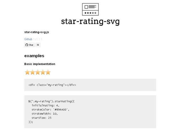 WebDesign Un plugin dévaluation jQuery pour vos sites web - star-rating-svg