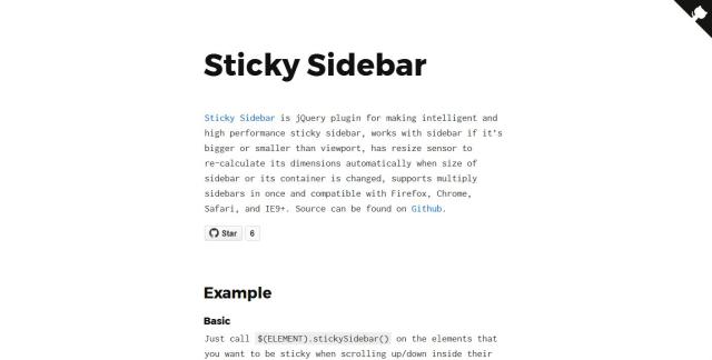 WebDesign Un plugin jQuery pour une gestion du défilement intélligent - Sticky Sidebar