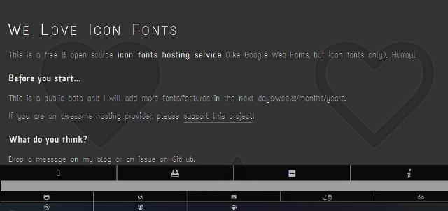 WebDesign Un service dhébergement open source et gratuit pour le police dicônes - We Love Icon Fonts