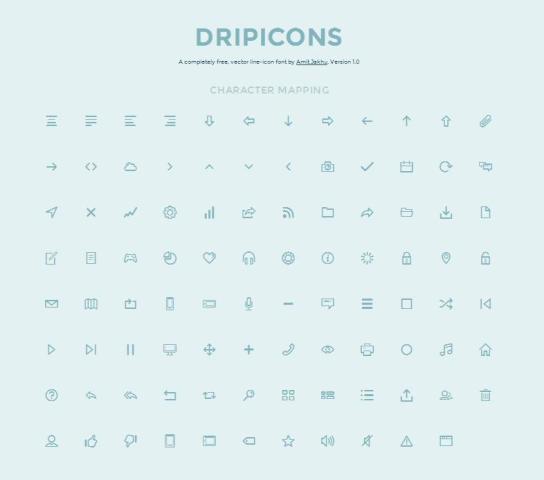 WebDesign Un set dicônes de qualité libre et vectoriel avec Webfont - Dripicons