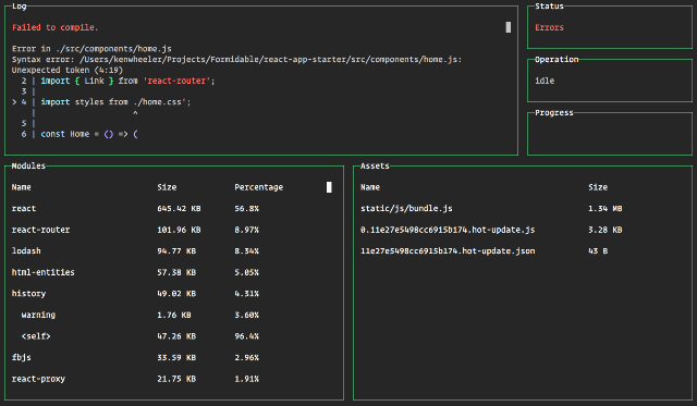 WebDesign Un tableau de bord pour Webpack codé JavaScript sur vos serveurs - webp