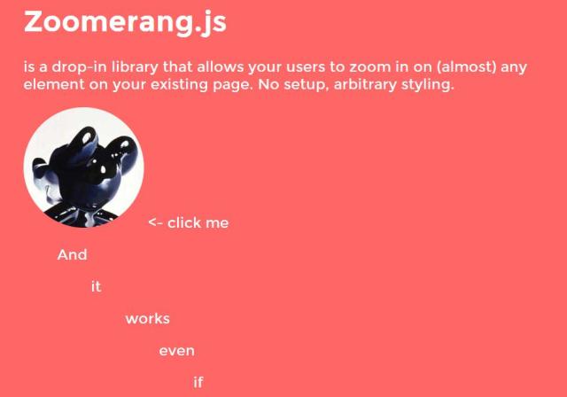 WebDesign Un zoom actif en redimensionnement et défilement - Zoomerang.js