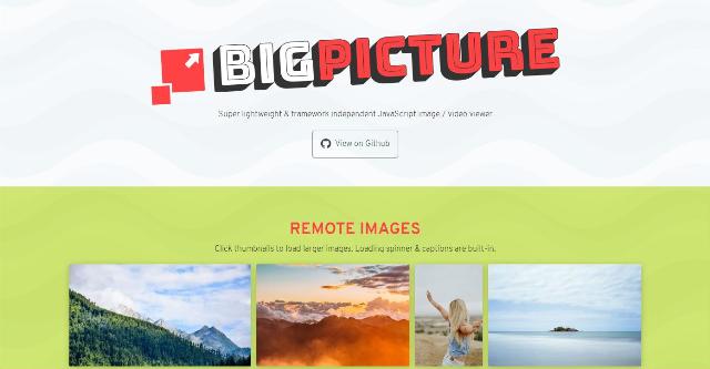 WebDesign Une Bibliothèque JavaScript daffichage dimages et vidéos super léger - bigpicture