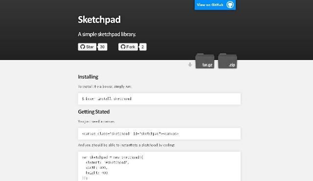 WebDesign Une Bibliothèque JavaScript de dessin simple - sketchpad 