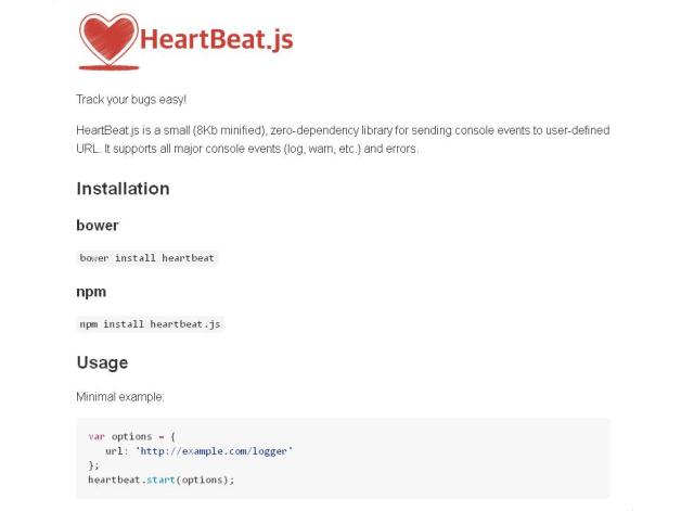 WebDesign Une Bibliothèque JavaScript de surveillance et denregistrement derreur - HeartBeat