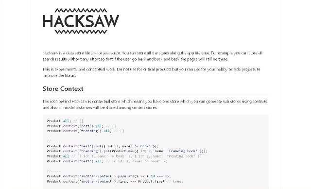 WebDesign Une Bibliothèque JavaScript pour enregistrer des données contextuelles - Hacksaw