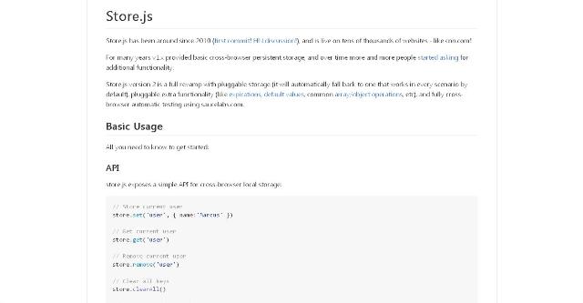 WebDesign Une Bibliothèque JavaScript pour gérer lenregistrement sur tous les navigateurs - Store.js