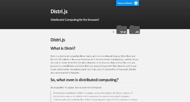 WebDesign Une Bibliothèque de calcul distribué JavaScript pour votre navigateur - Distri
