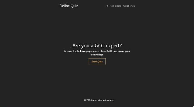 WebDesign Une application JavaScript pour les fans de Game of Thrones - Got-online-trivia