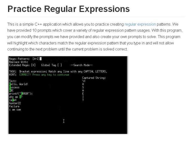 WebDesign Une application pour comprendre et maitriser les expressions Regex - regexProgram
