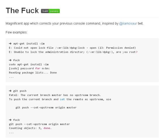 WebDesign Une application qui corrige votre ligne de commande erronée - The Fuck