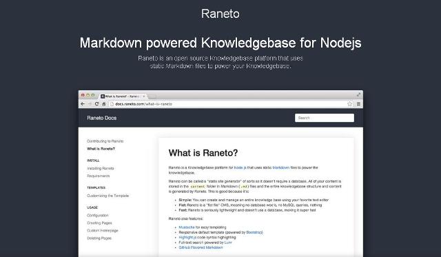 WebDesign Une base de connaissances Open Source pour nodejs - Raneto