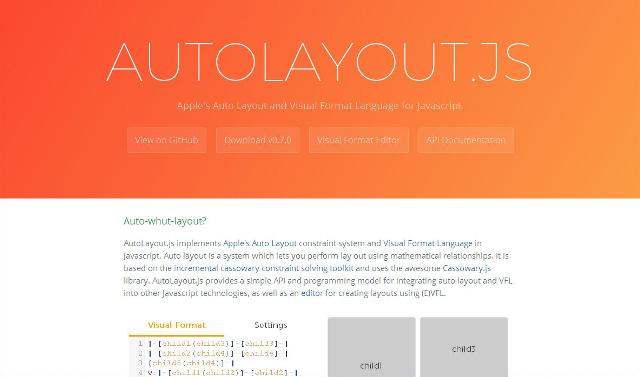 WebDesign Une bibliothèque JavaScript implémentant lapples auto layout et visual format - autolayout.js