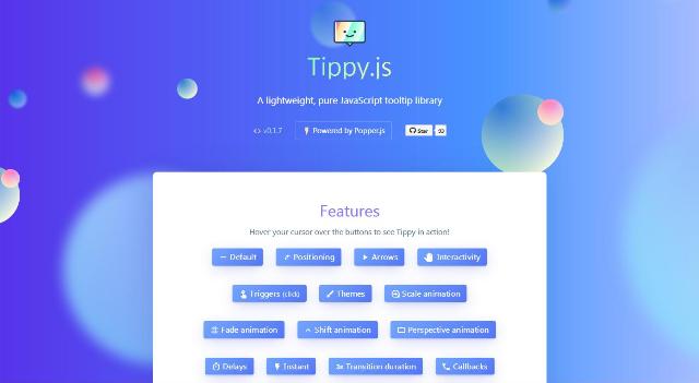 WebDesign Une bibliothèque JavaScript légère de barre doutils pour vos sites web - Tippy.js