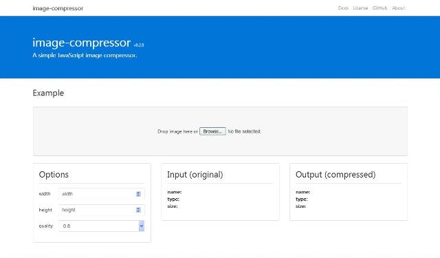 WebDesign Une bibliothèque JavaScript pour compresser les images -  image-compressor