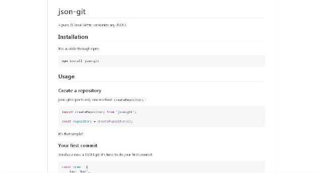 WebDesign Une bibliothèque JavaScript pour controller les versions de vos projets GIT par JSON - json-git