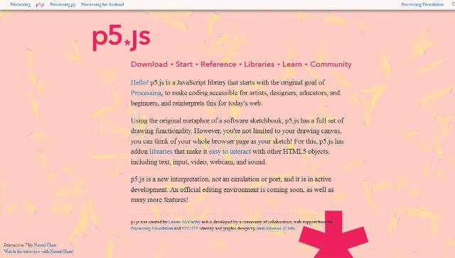 WebDesign Une bibliothèque JavaScript pour les débutants les designeurs et les artistes - p5js 